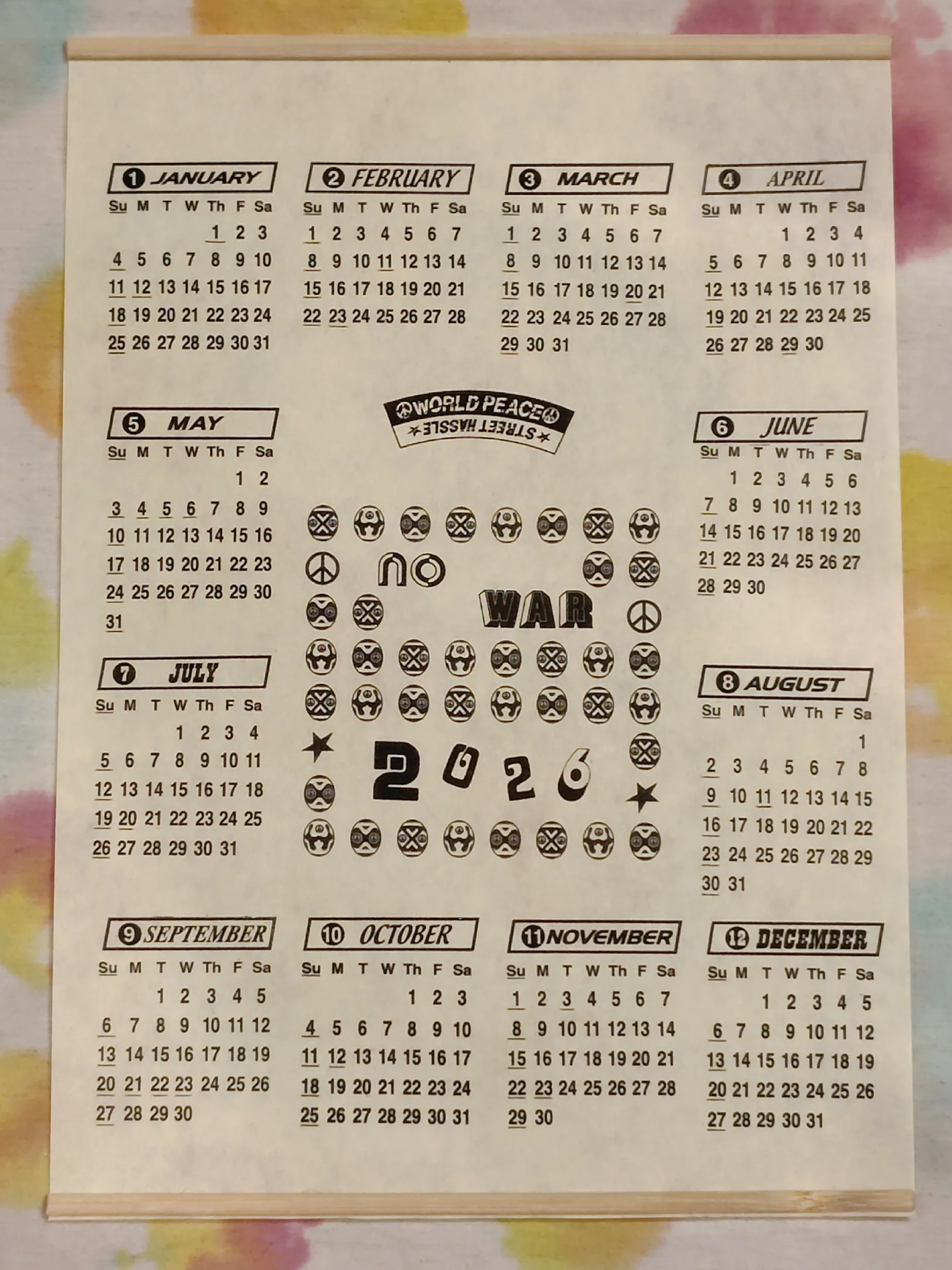 ストリートハッスルオリジナルカレンダープレゼント